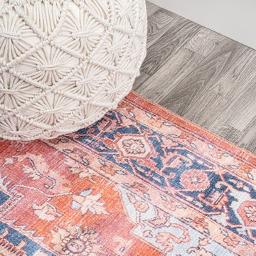 Maris Ornate Medallion Washable Area Rug